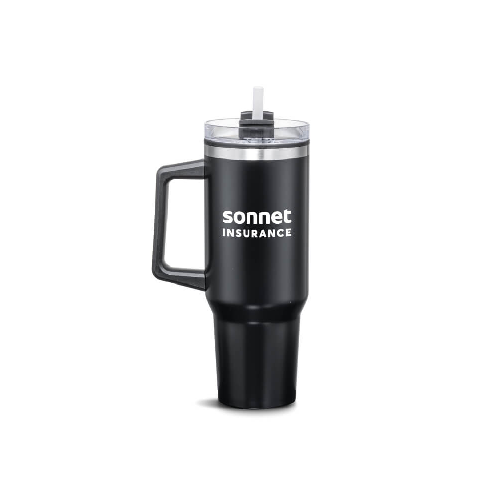 Handle Travel Mug w/Straw